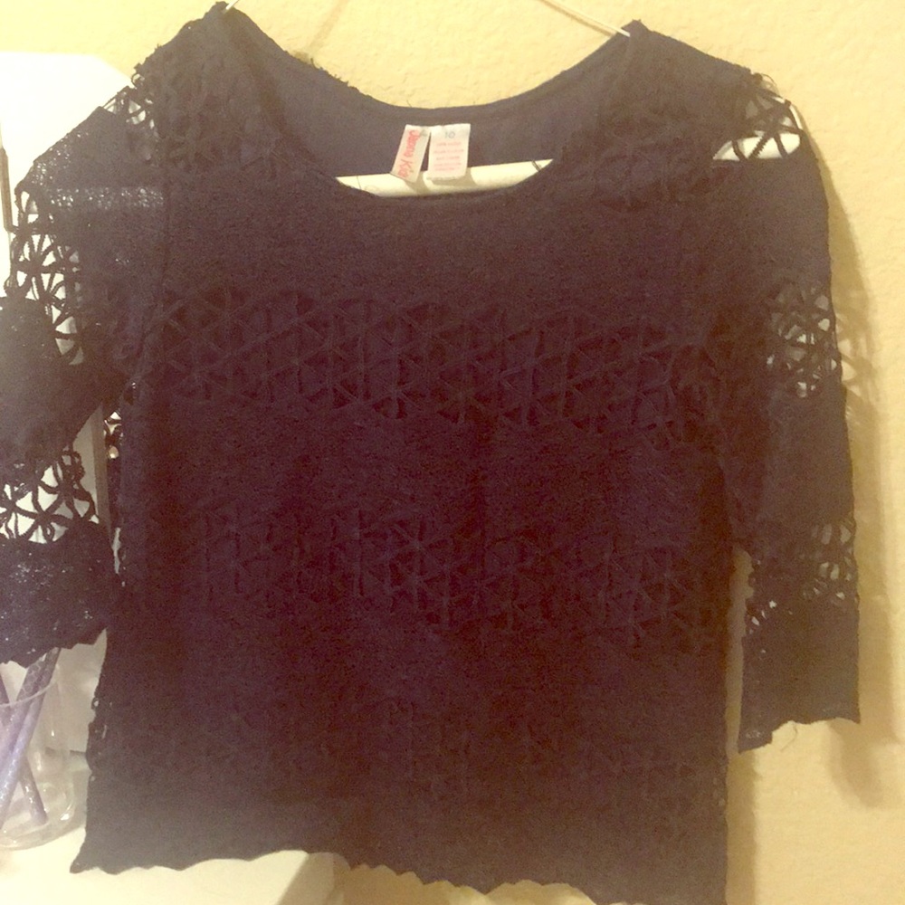 Navy Eyelet Shirt